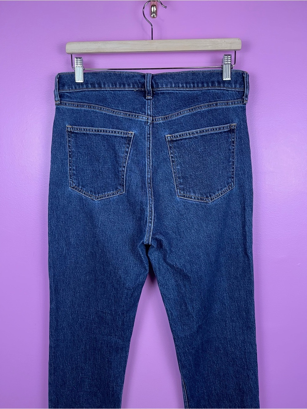GAP High Rise '90s Slim Straight Jeans Women's 30 Tall Dark Indigo - Picture 11 of 15